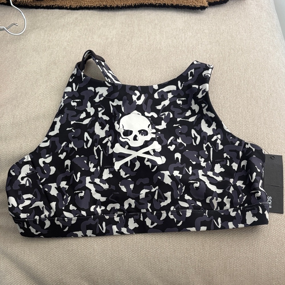 SOULCYCLE Skull Print Camo Sports Bra NWT
